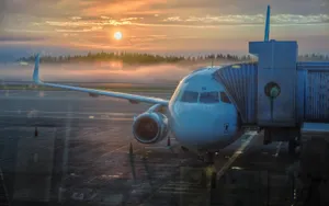 Airport With Sunset View Wallpaper