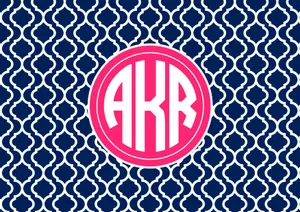 Akr Pink And White Monogram Desktop Wallpaper