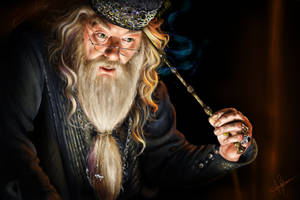 Albus Dumbledore Digital Painting Wallpaper