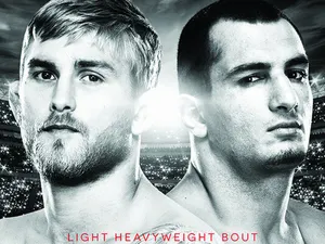 Alexander Gustafsson And Gegard Mousasi Greyscale Poster Wallpaper