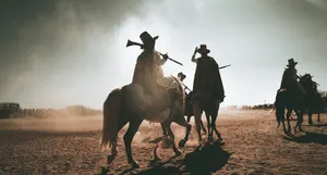 Algerian Men Riding Horse Wallpaper