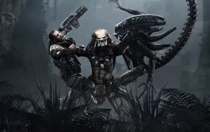 Alien Warriors Engage In A Battle Royale Wallpaper