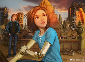 Alita And Her Friend Hugo Fight Side By Side Wallpaper