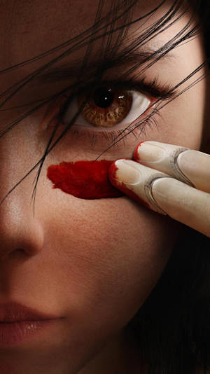 Alita Face Blood Wallpaper