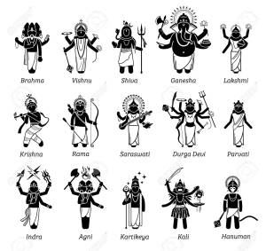 All Hindu Gods Vector Art Wallpaper