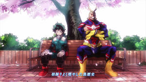 All Might And Deku Join Forces To Fight Evil Wallpaper