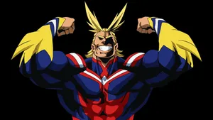 All Might Flexing His Muscles Wallpaper
