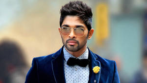 Allu Arjun In Blue Tuxedo Wallpaper