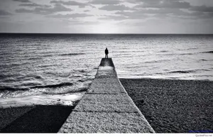 Alone Boy In Grey Scale Shot Wallpaper