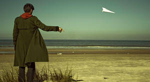 Alone Boy In The Seashore Wallpaper