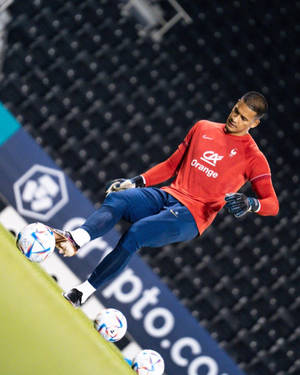 Alphonse Areola Red And Blue Jersey Wallpaper