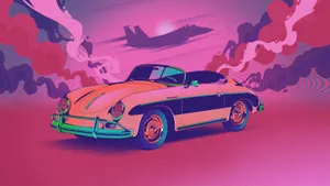 Alt Text & A Beautiful, Vintage Pink Car With A Classic, Retro Design. Wallpaper