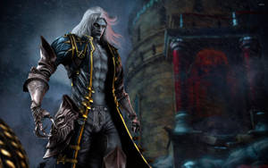 “alucard Fights Against His Own Darkness At The Gates Of Castlevania” Wallpaper