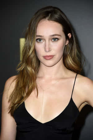 Alycia Debnam Carey Black Dress Event Wallpaper