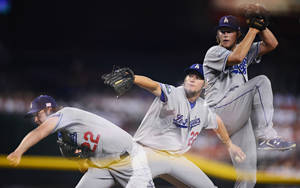 Amazing Pitch By Clayton Kershaw Wallpaper