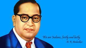 Ambedkar 4k On Blue Wallpaper