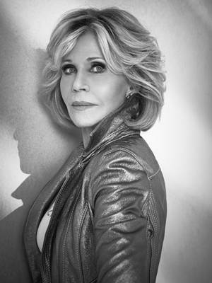 American Actress Jane Fonda Greyscale Photo Wallpaper