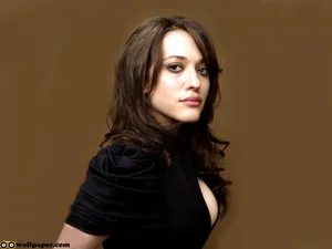 American Actress Kat Dennings In Guess Portrait Studio Wallpaper