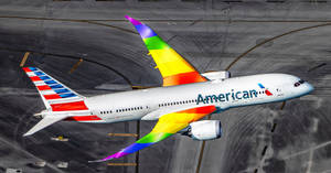 American Airlines Rainbow Wings Wallpaper