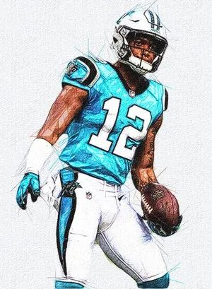 American Football Player Dj Moore Art Wallpaper