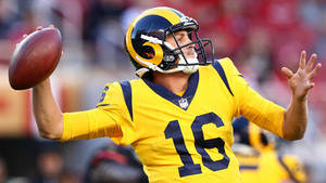 American Football Player Jared Goff Throw Wallpaper