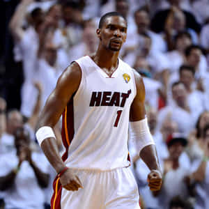 American Professional Basketball Player Chris Bosh Medium Angle Shot Wallpaper