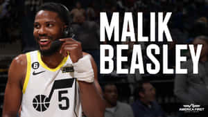 American Professional Basketball Player Malik Beasley Poster Art Wallpaper