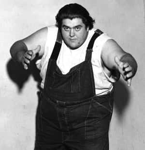 American Professional Wrestler Haystacks Calhoun Monochrome Portrait Wallpaper