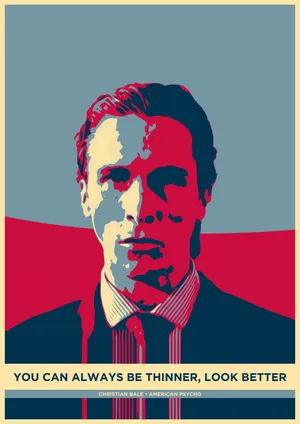 American Psycho Red Blue Art Hd Wallpaper