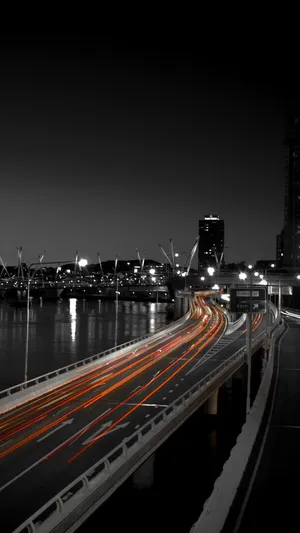 Amoled Long Exposure Cityscape Wallpaper