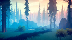 Among Trees Sunrays Wallpaper