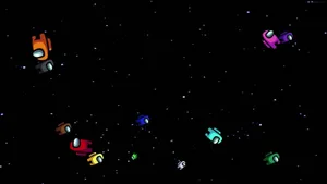 Among Us Aesthetic Floating In Space Wallpaper