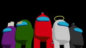 Among Us Crew Members With Colorful Spacesuits Exploring The Universe. Wallpaper