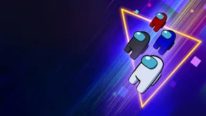 Among Us Crewmates Teleporting On Desktop Background Wallpaper