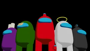 Among Us Minimalist Vector Art Wallpaper