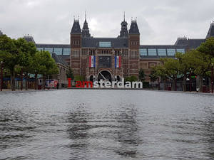 Amsterdam's Rijksmuseum Wide Shot Photography Wallpaper