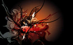 An Abstract Design With A Red And Black Background Wallpaper