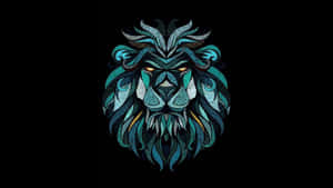 An Abstract Lion Silhouette Stands Out From A White Background Wallpaper