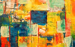 An Abstract Painting With Bright Colors And Squares Wallpaper