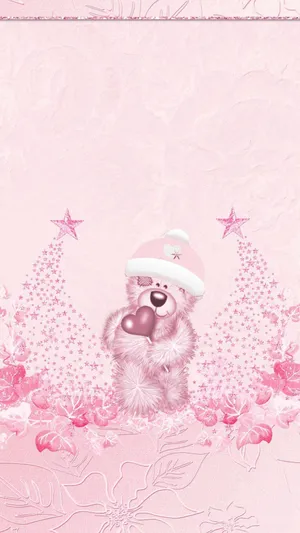 An Adorable Pink Christmas Decoration Wallpaper
