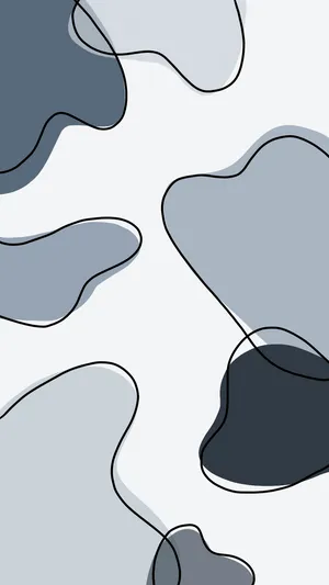 An Aesthetic Cow On A Blue Gray Background Wallpaper