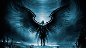 An Angel Graces A Dark Night Sky In A Gothic Portrait. Wallpaper