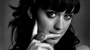 An Iconic Black And White Portrait Of Singer-songwriter Katy Perry Wallpaper