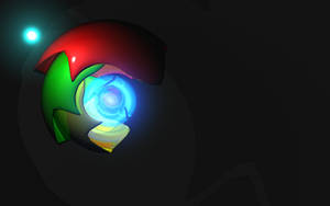 An Illustrative 3d Representation Of The Chrome Logo Wallpaper