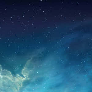 An Iphone With A Blue Sky And Stars Wallpaper