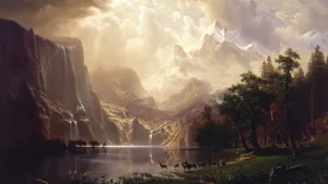 An Oil Painting Featuring Serene Abstract Art Wallpaper