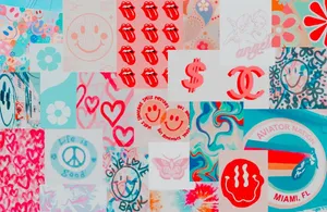 An Organized Preppy Desktop With Plants And Geometric Trays Wallpaper