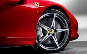 An Ultra-modern Silver Ferrari Street Racer With Custom Rims. Wallpaper