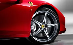 An Ultra-modern Silver Ferrari Street Racer With Custom Rims. Wallpaper