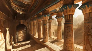 Ancient Egyptian Temple Corridor Wallpaper